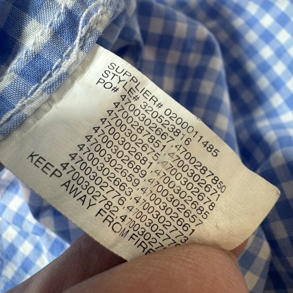 Ralph Lauren Baby Boy Blue White Check Button Up Shirt Size 12 Months Pony Logo